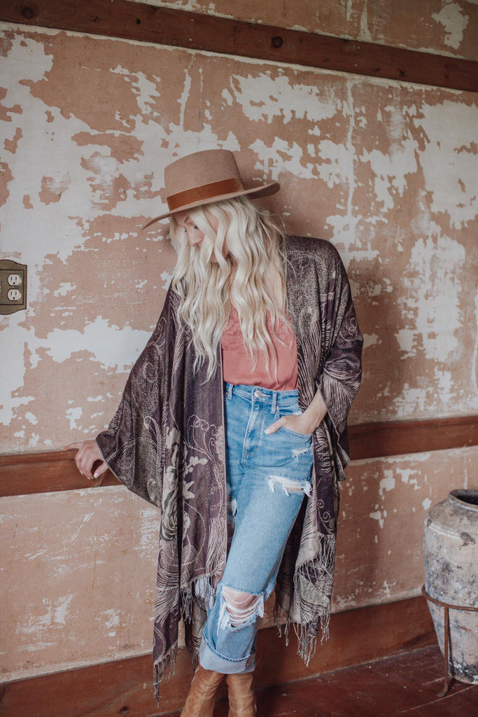 Fringe kimono cardigan sale