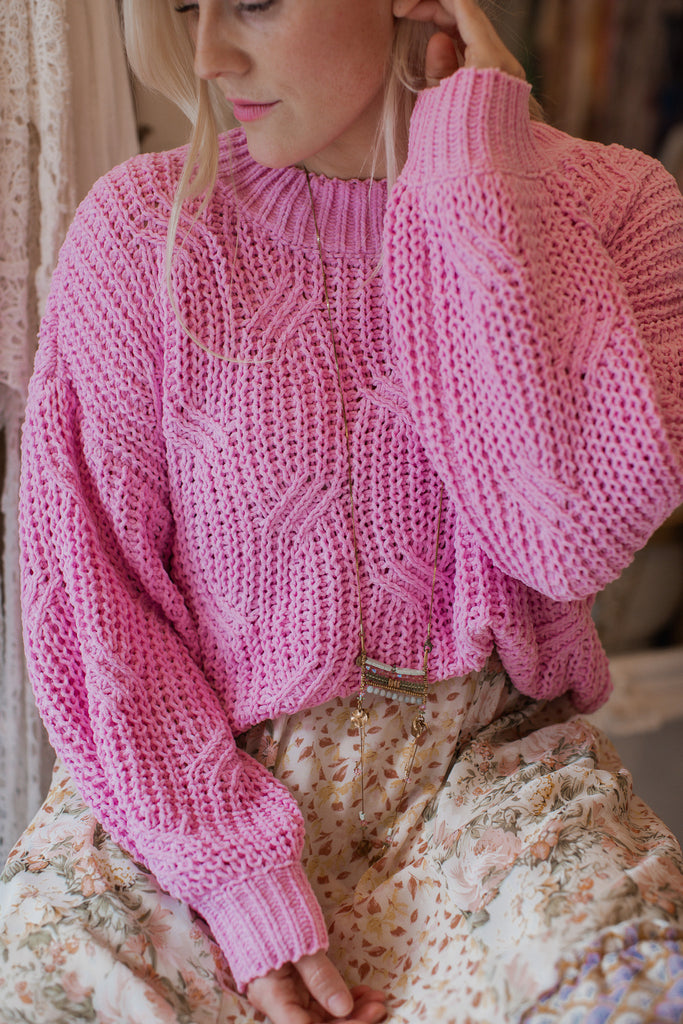 Elleflower - Cotton Candy Chenille Pullover