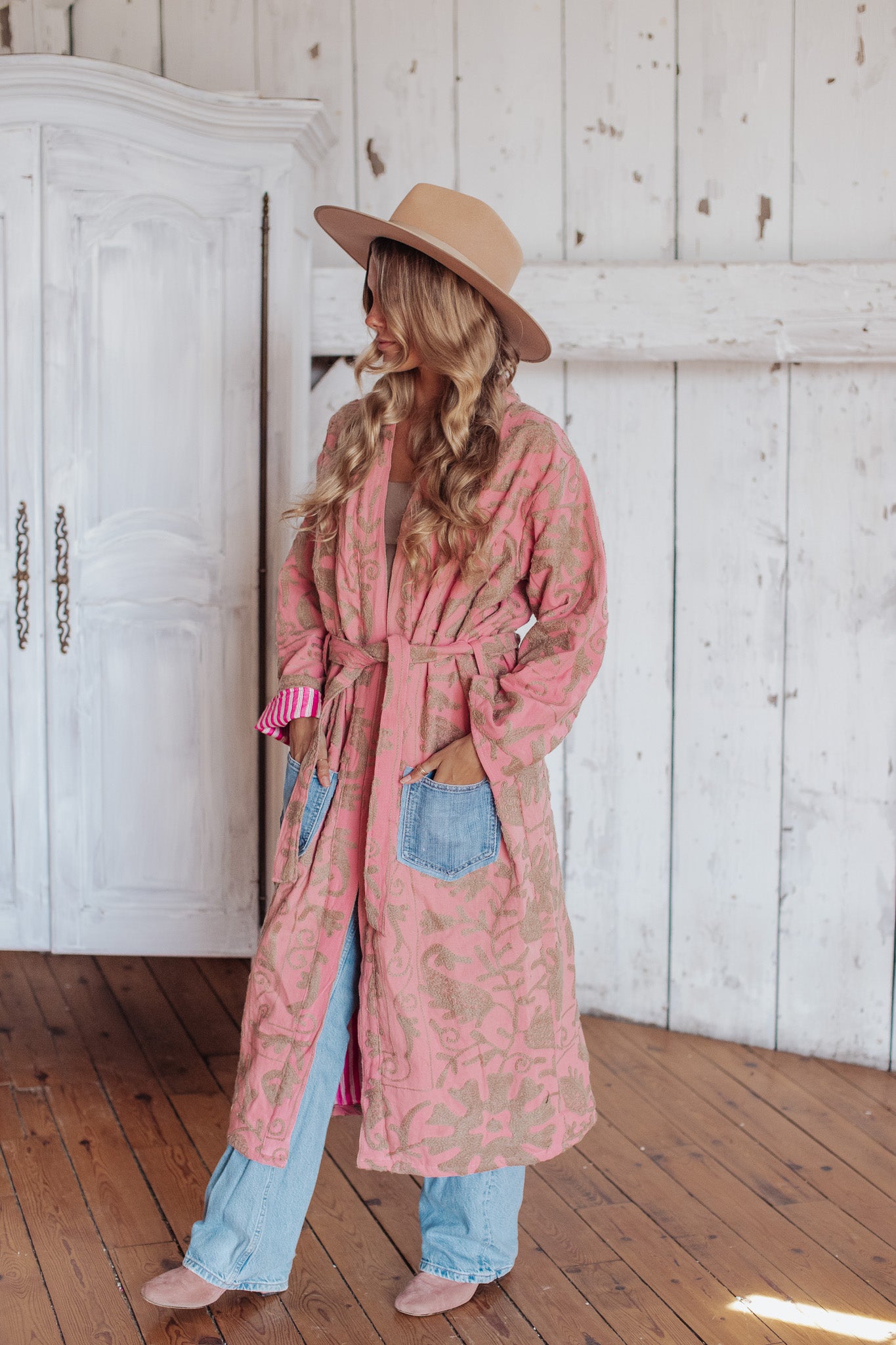 Letters From The Loom - Strawberry Milk W/ Denim Heart