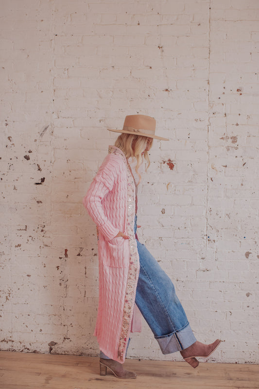 Cable Knit - Rosewater - 2- Flower Power