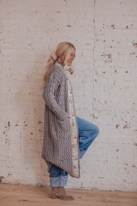Cable Knit - Stone- Linen Heart