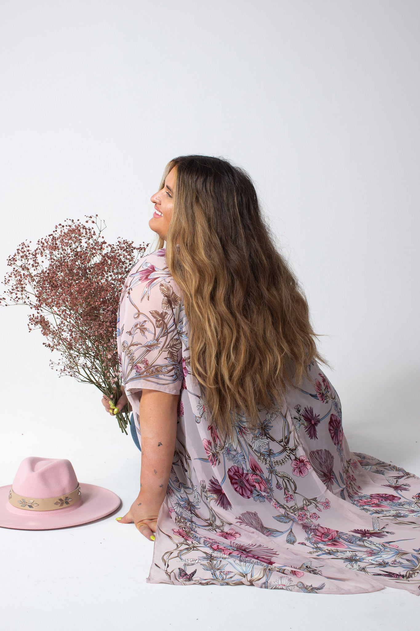 Duster Kimono - Wild Bloom - BLUSH