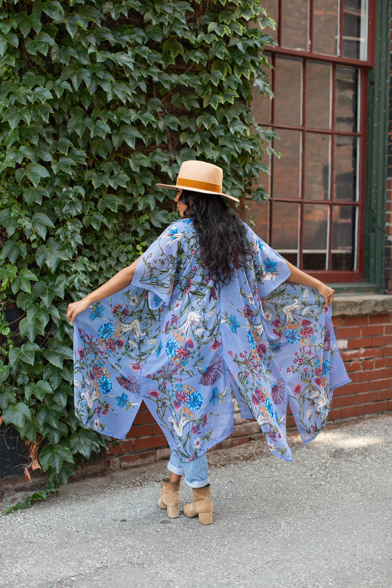 Duster Kimono - Wild Bloom - PERIWINKLE