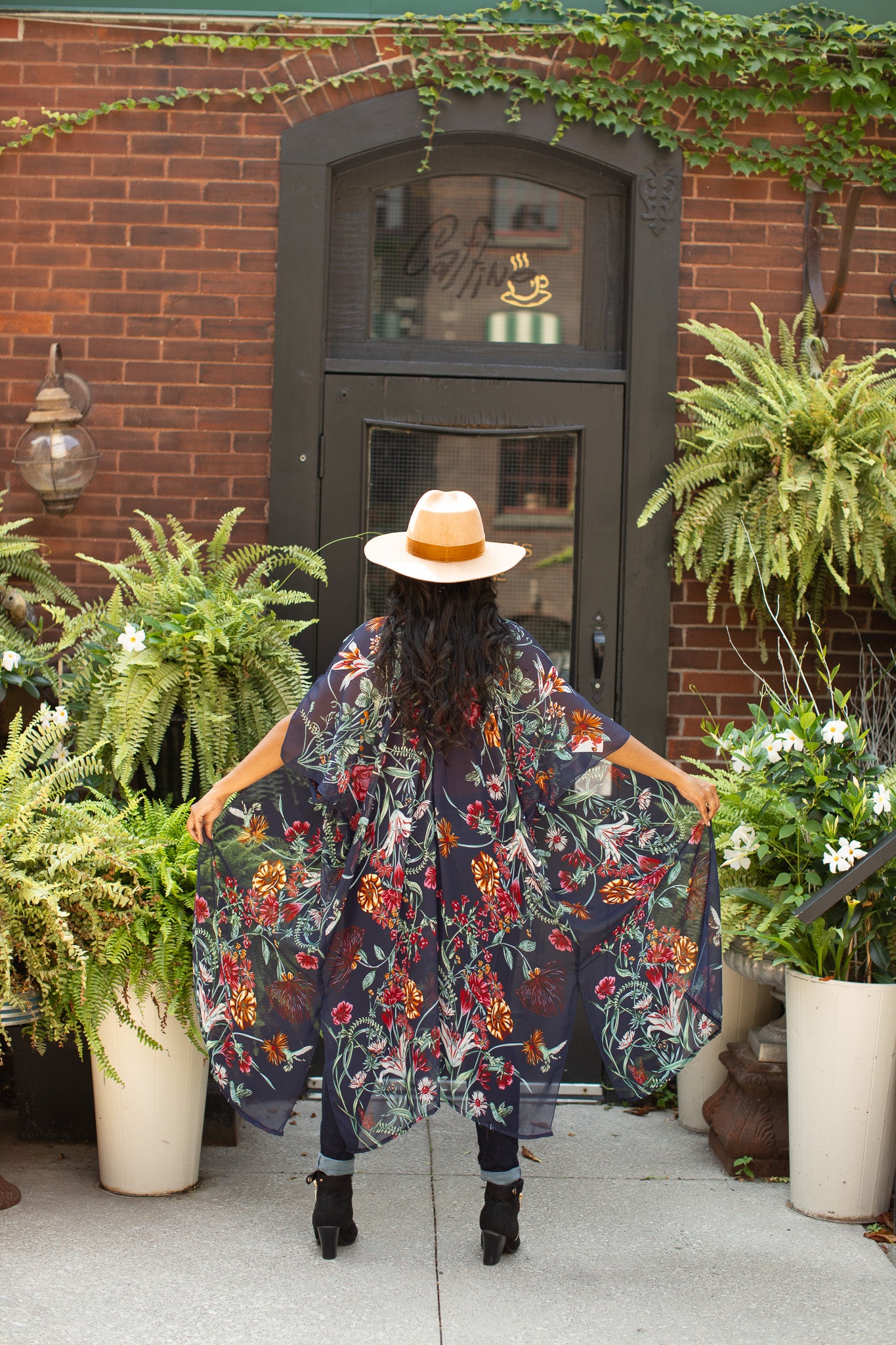Duster Kimono - Wild Bloom - NAVY