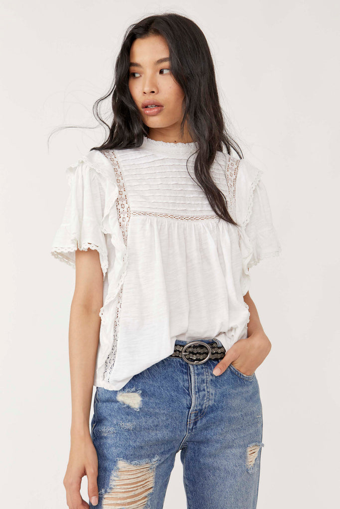 Free People- Le Femme Top - White