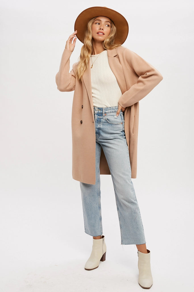 Elleflower - Classic Long Coat - LATTE