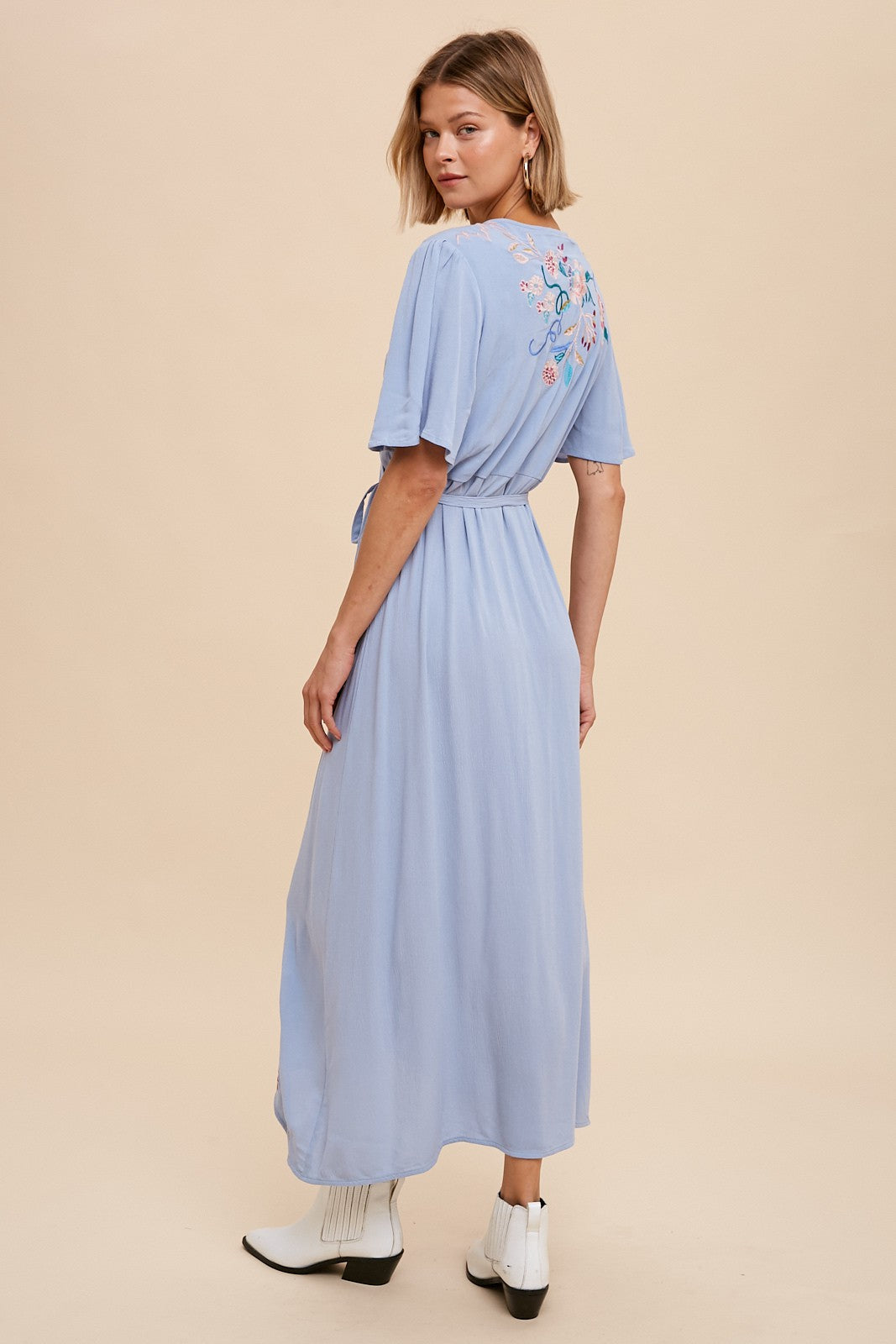 ELLEFLOWER - Tiffany Wrap Dress - PERIWINKLE