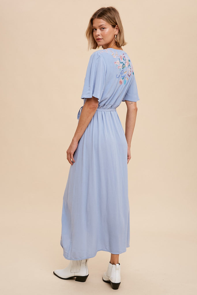 ELLEFLOWER - Tiffany Wrap Dress - PERIWINKLE
