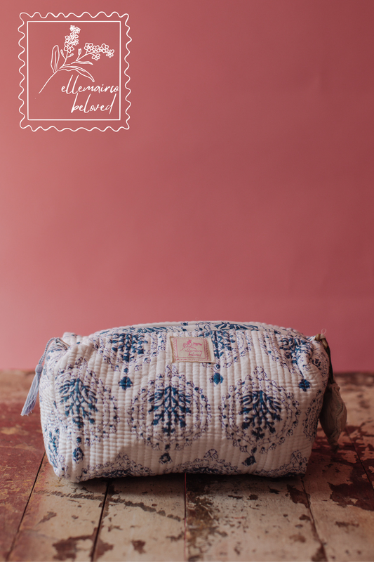 Jaipur Keepsake Cosmetic Bag - INDIGO