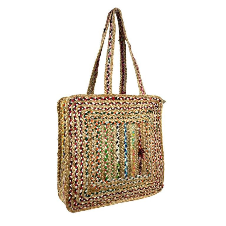 ELLEFLOWER - Jute Artistry Tote