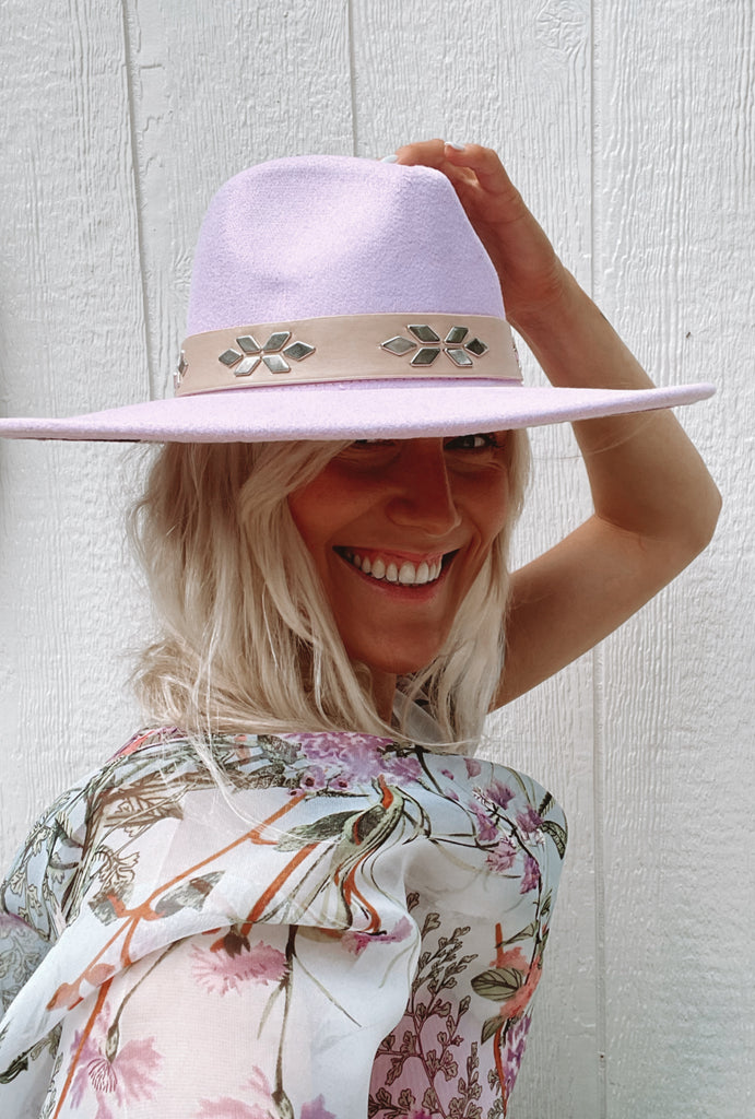 Elleflower - Iris Rancher Hat - LILAC WITH DETAILED BAND