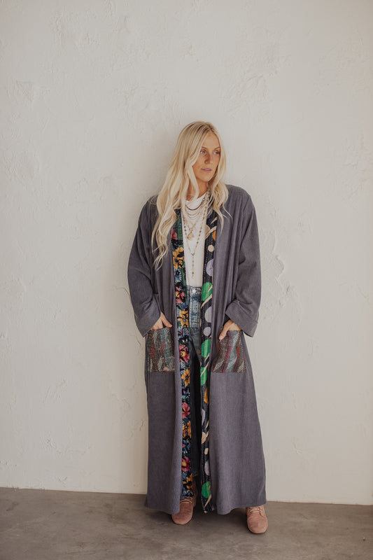 The Artist Duster- Slate Kantha