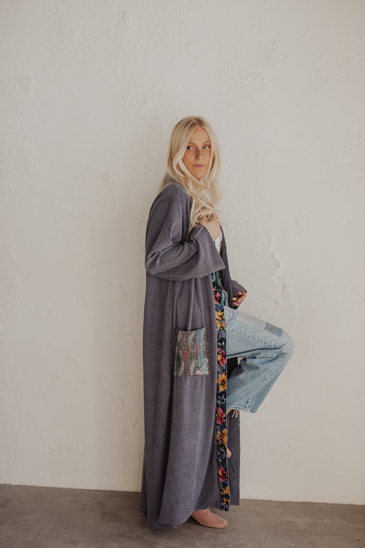 The Artist Duster- Slate Kantha