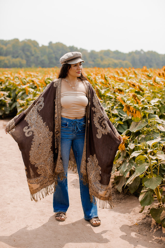 Swan Song Kimono- CHOCOLATE