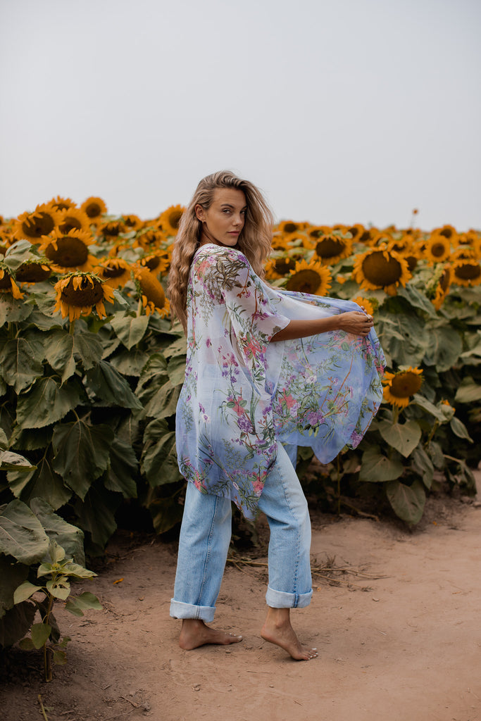 Birds & Bees Kimono - Ombre Mist
