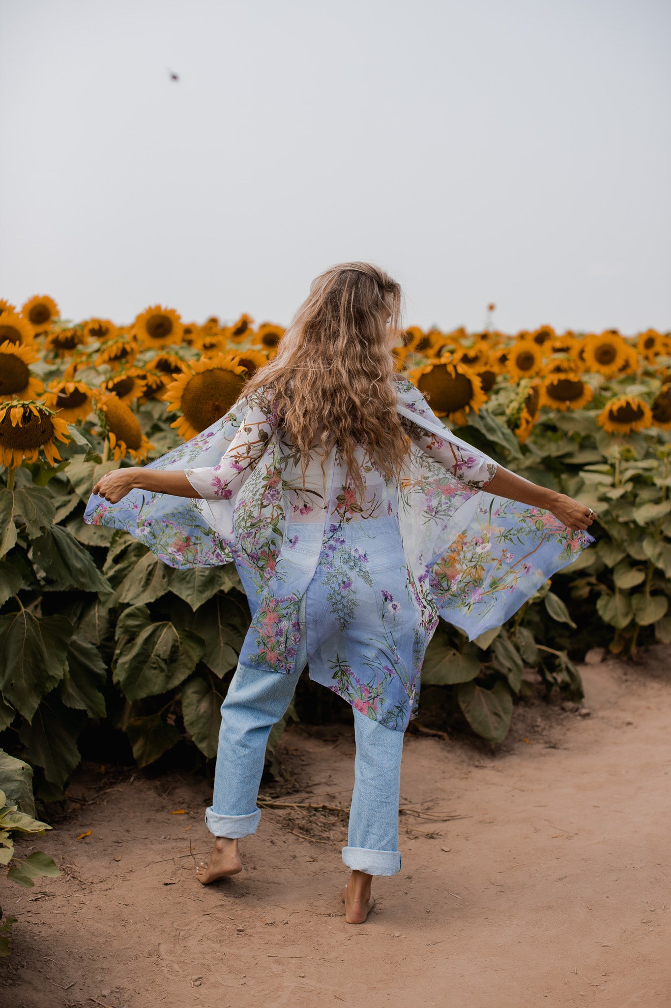 Birds & Bees Kimono - Ombre Mist