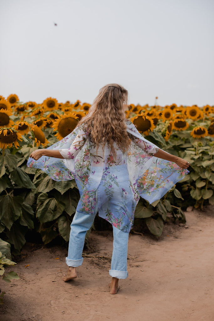 Birds & Bees Kimono - Ombre Mist