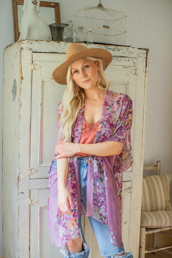 Smell The Roses Kimono- ROSE