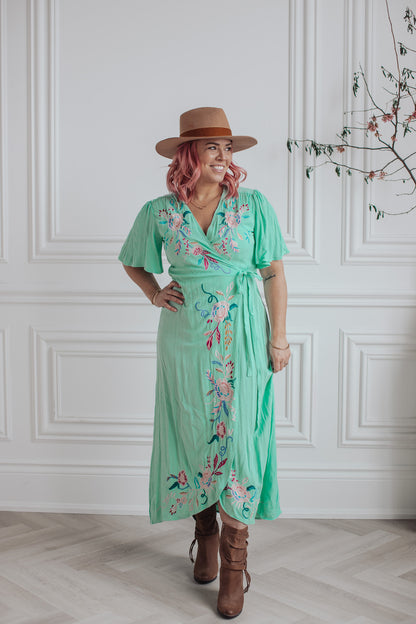 ELLEFLOWER - Tiffany Wrap Dress - AQUA