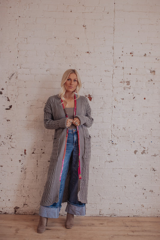 Cable Knit Sari Stone- 2- LRG