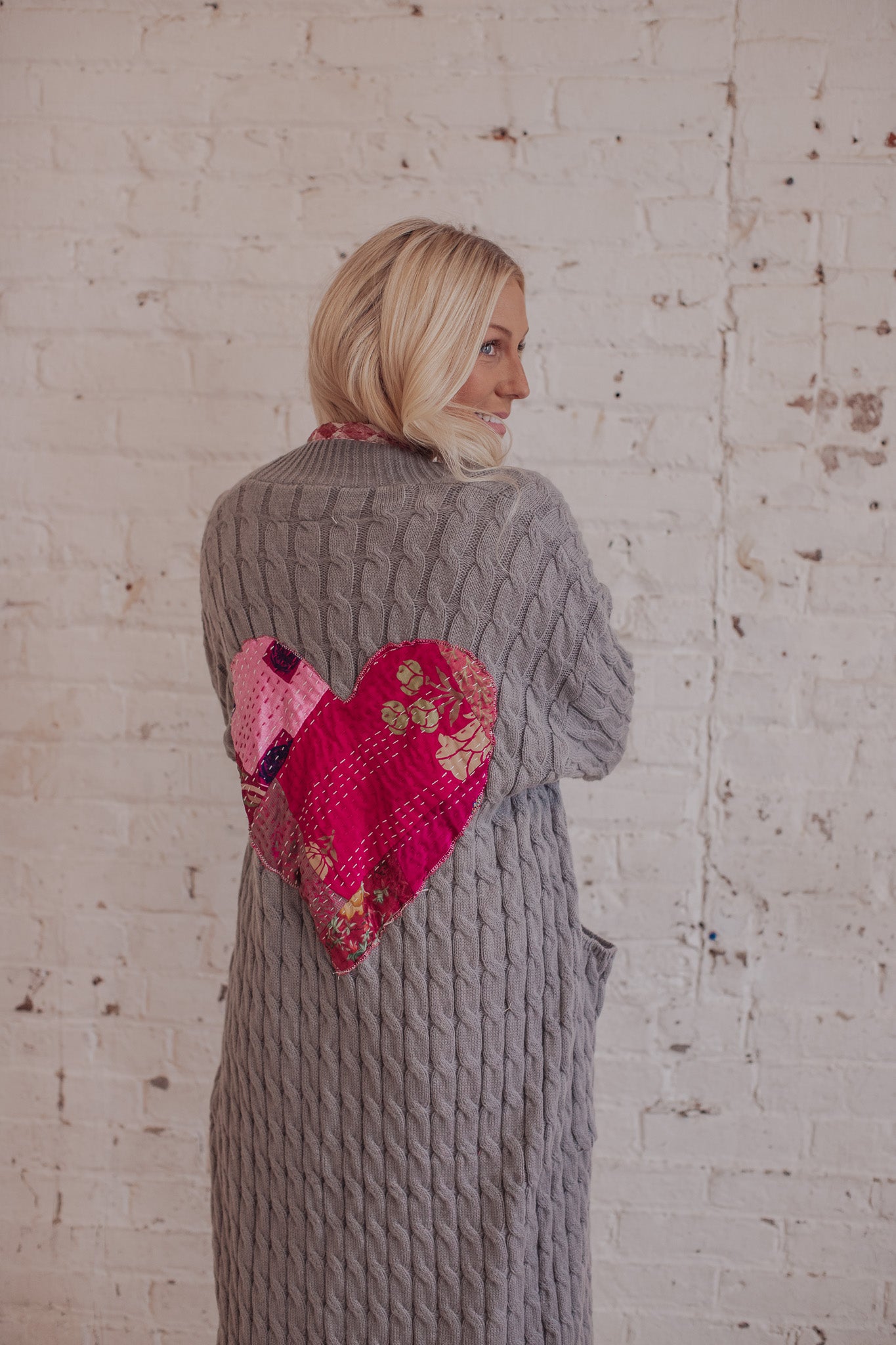 Cable Knit Sari Stone- 2- LRG