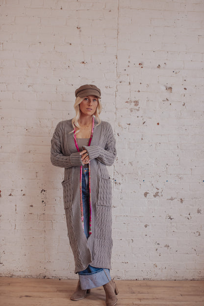 Cable Knit Sari Stone- 3- LRG