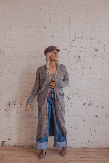 Cable Knit Sari Stone- 4- XL