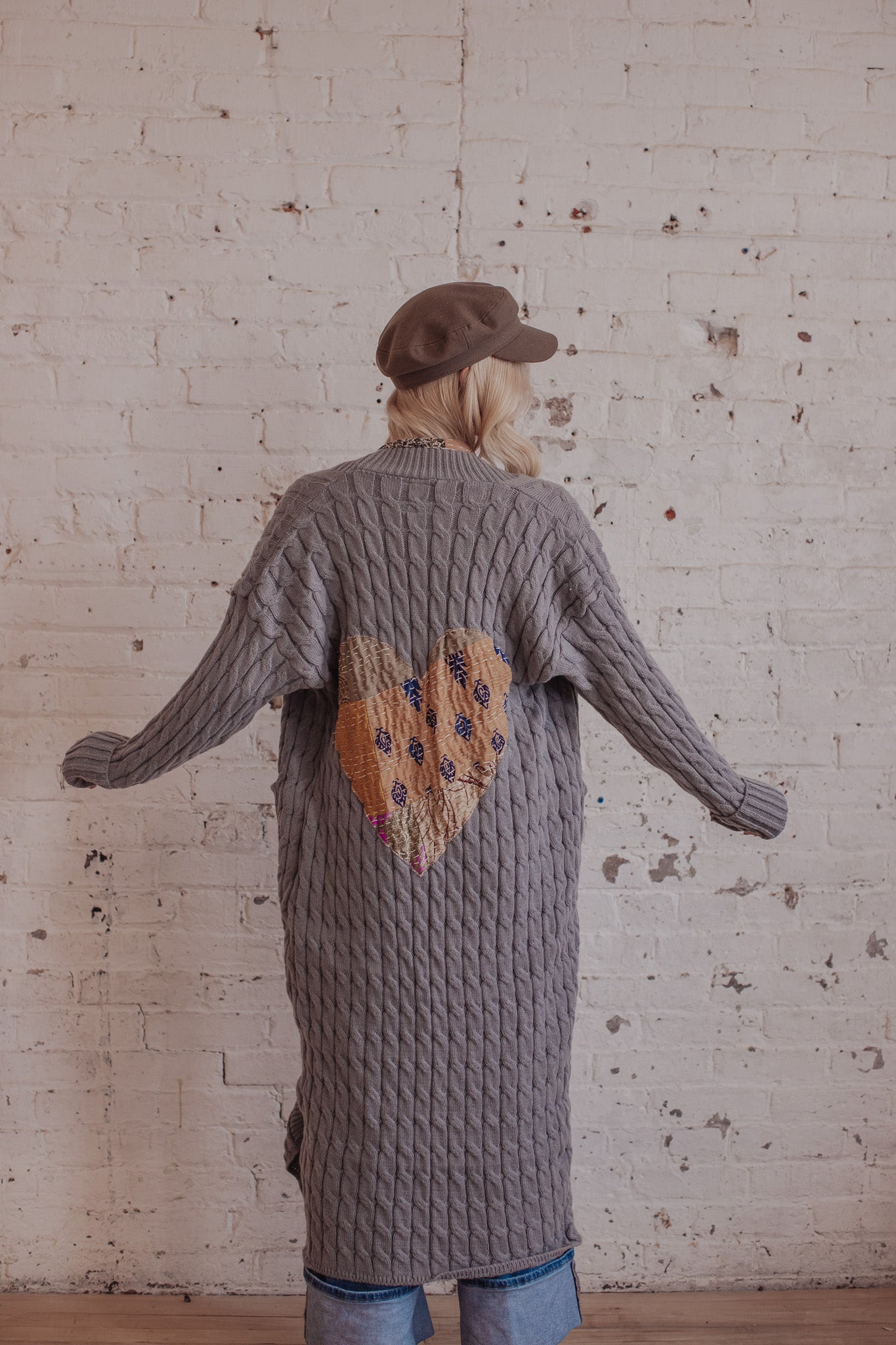 Cable Knit Sari Stone- 4- XL