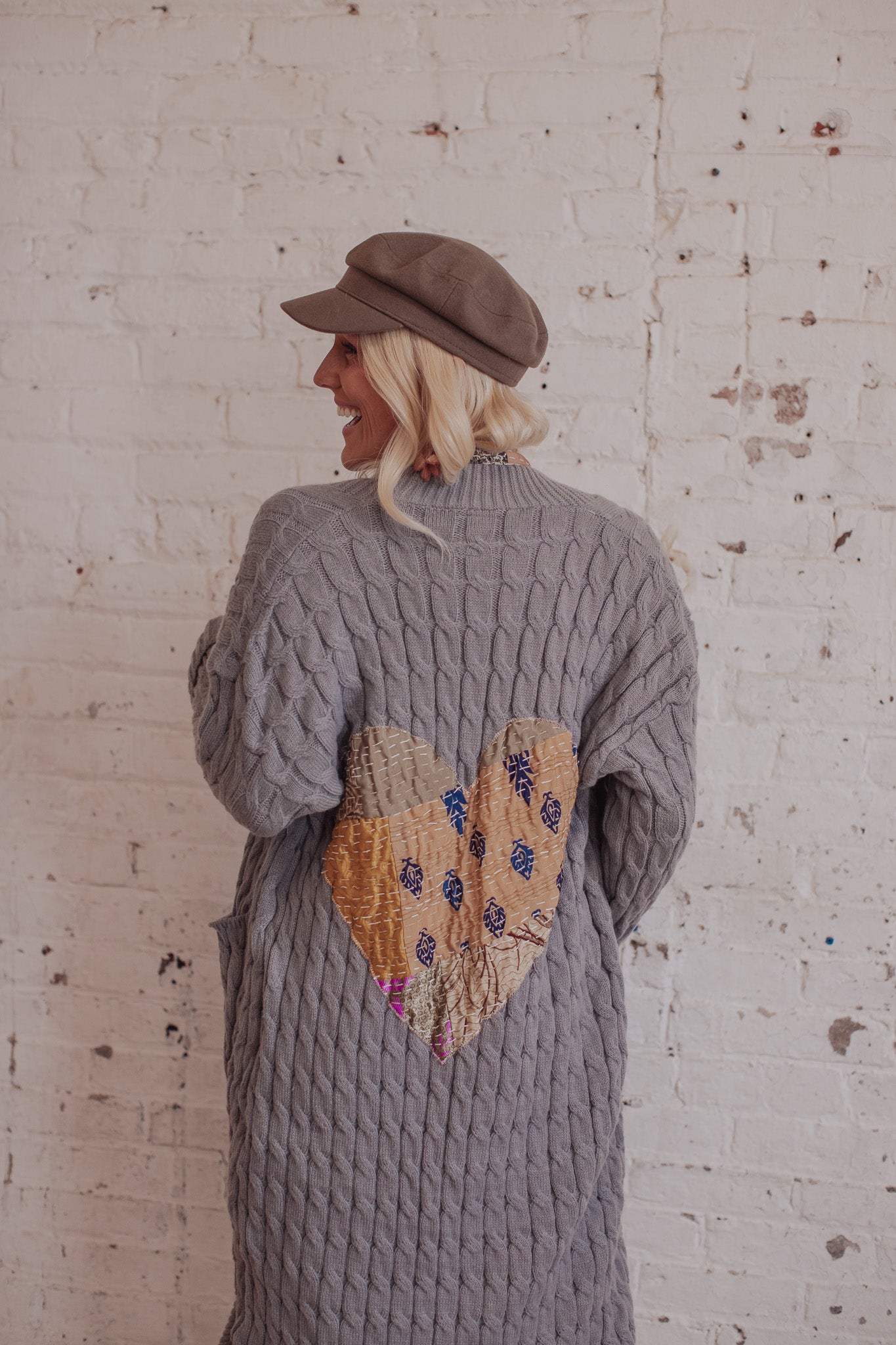 Cable Knit Sari Stone- 4- XL