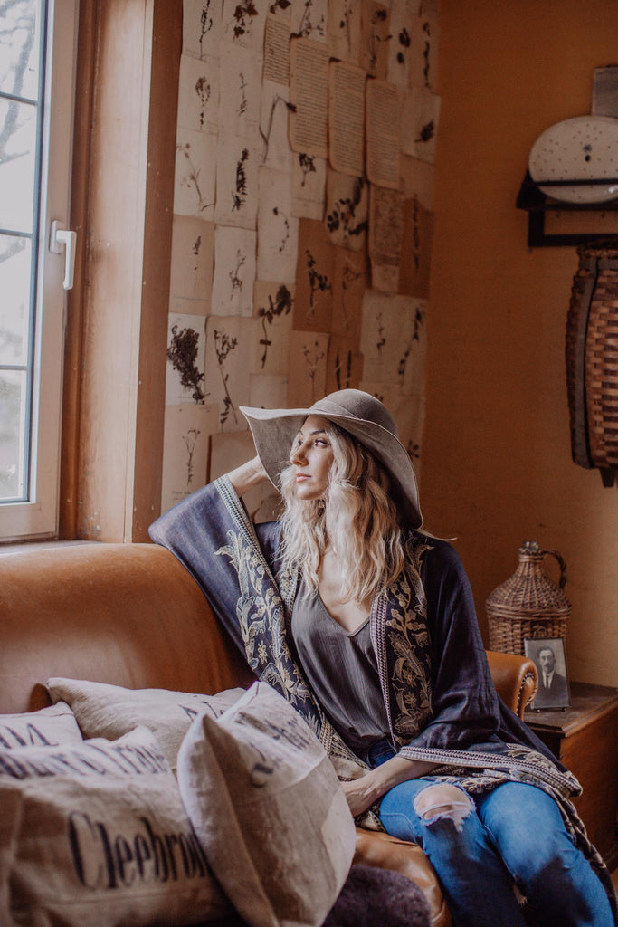Sunday Morning Kimono- Midnight