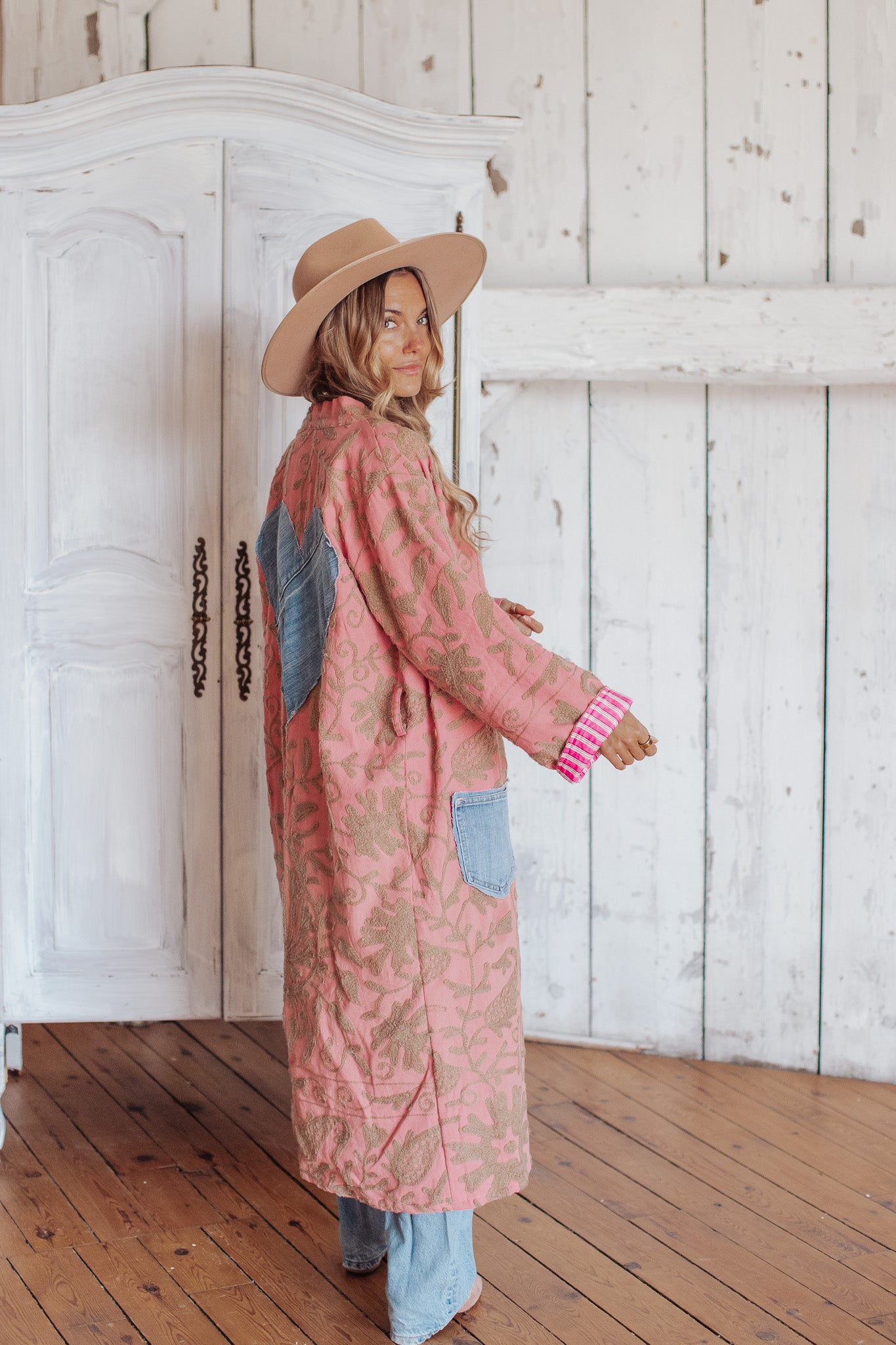 Letters From The Loom - Strawberry Milk W/ Denim Heart