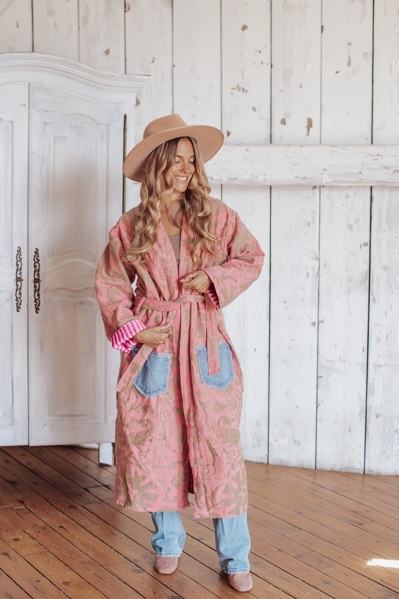 Letters From The Loom - Strawberry Milk W/ Denim Heart