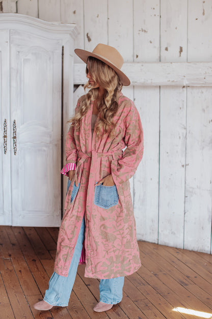 Letters From The Loom - Strawberry Milk W/ Denim Heart