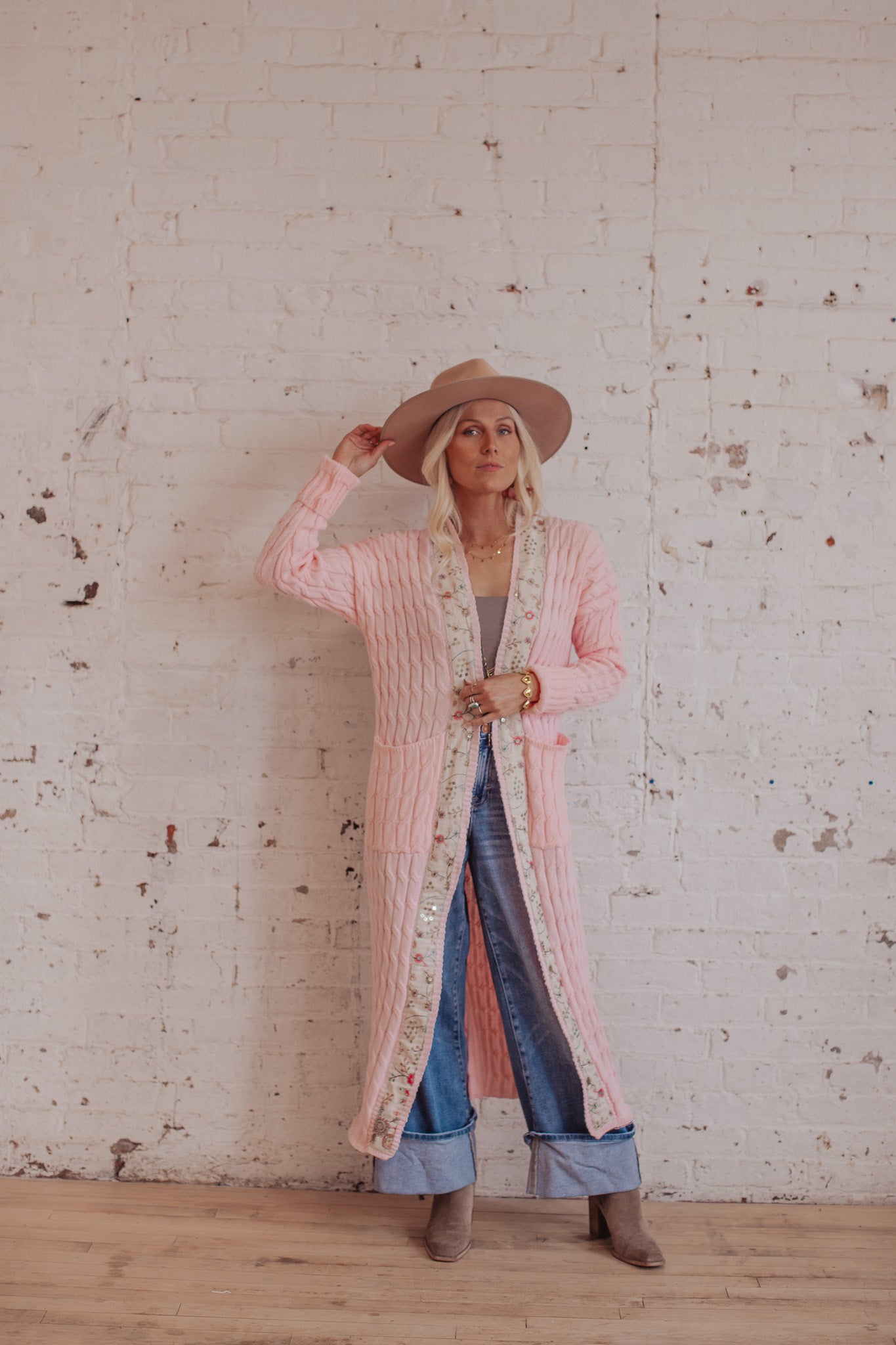 Cable Knit - Rosewater - 2- Flower Power