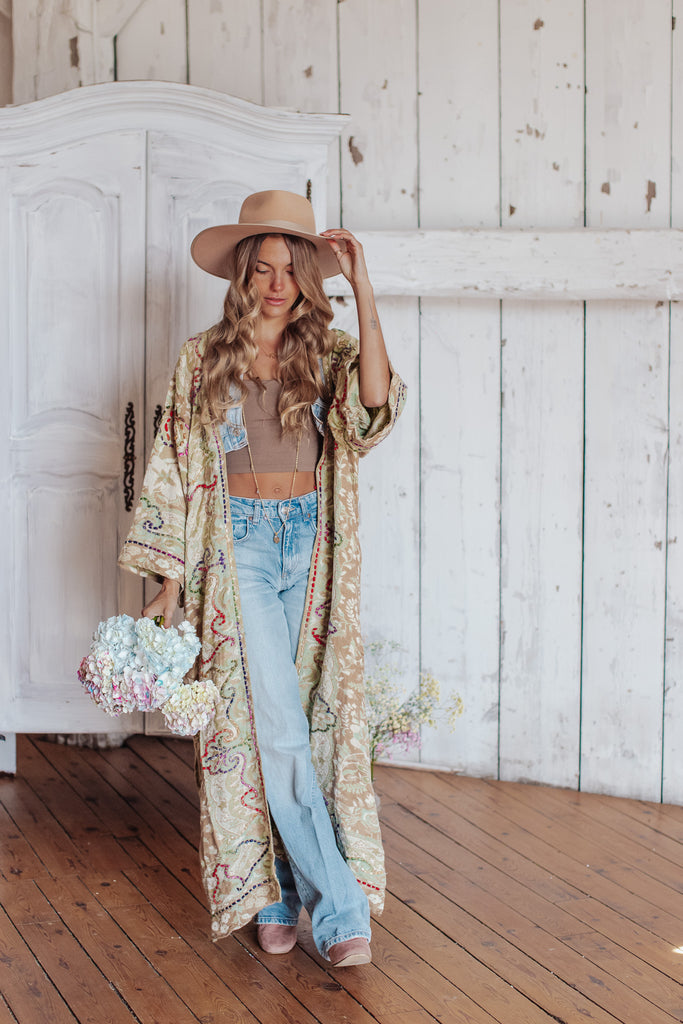 Letters From The Loom - Primitive Peace - Linen Fern w/ Light Denim