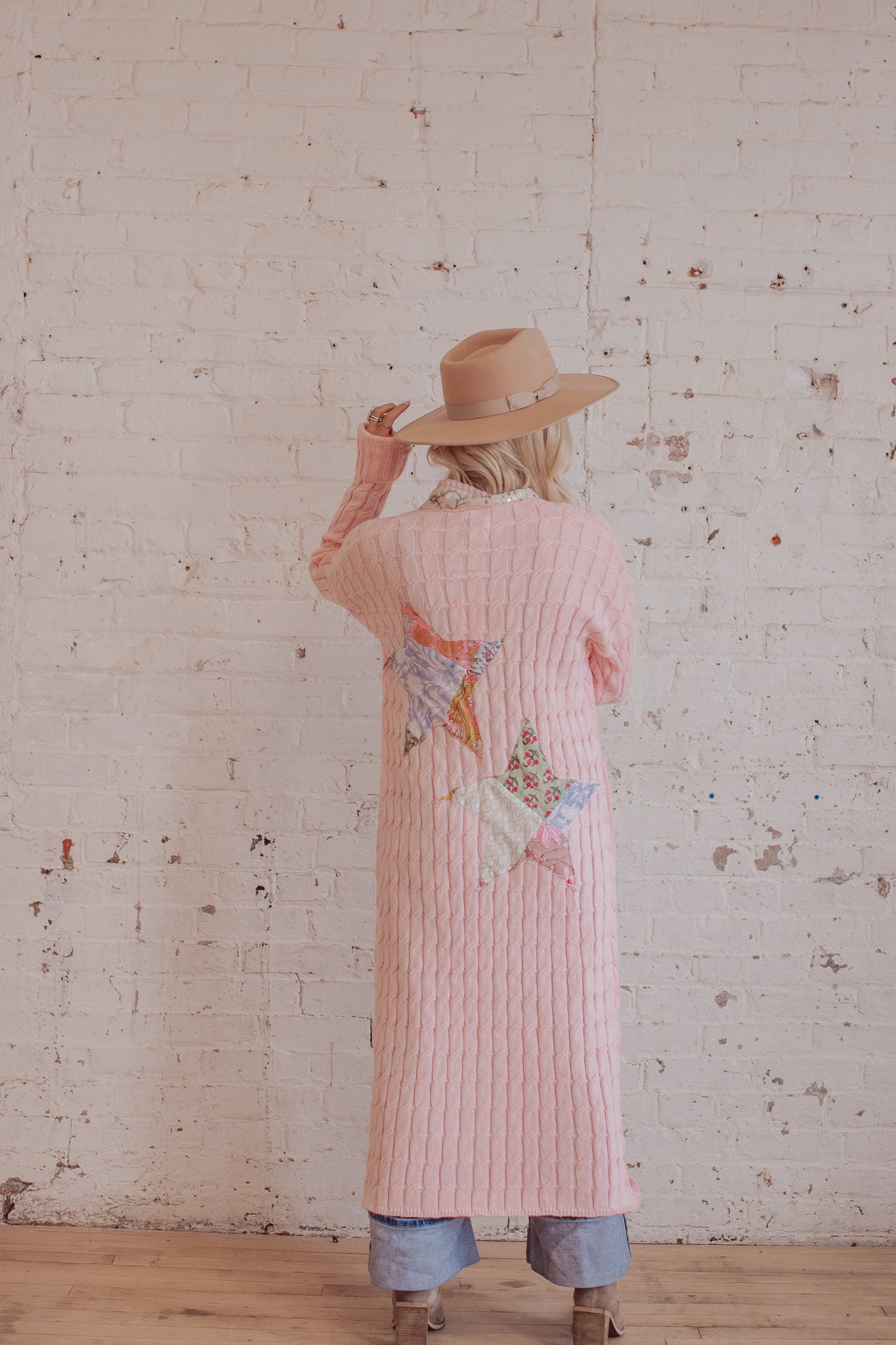 Cable Knit - Rosewater - Patchwork Stars