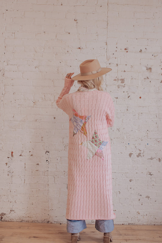 Cable Knit - Rosewater - Patchwork Stars