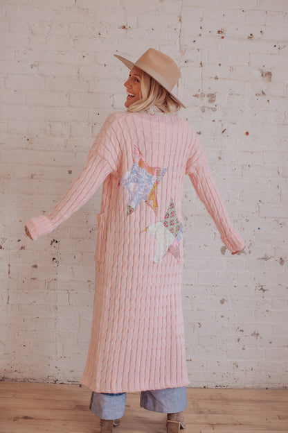 Cable Knit - Rosewater - Patchwork Stars