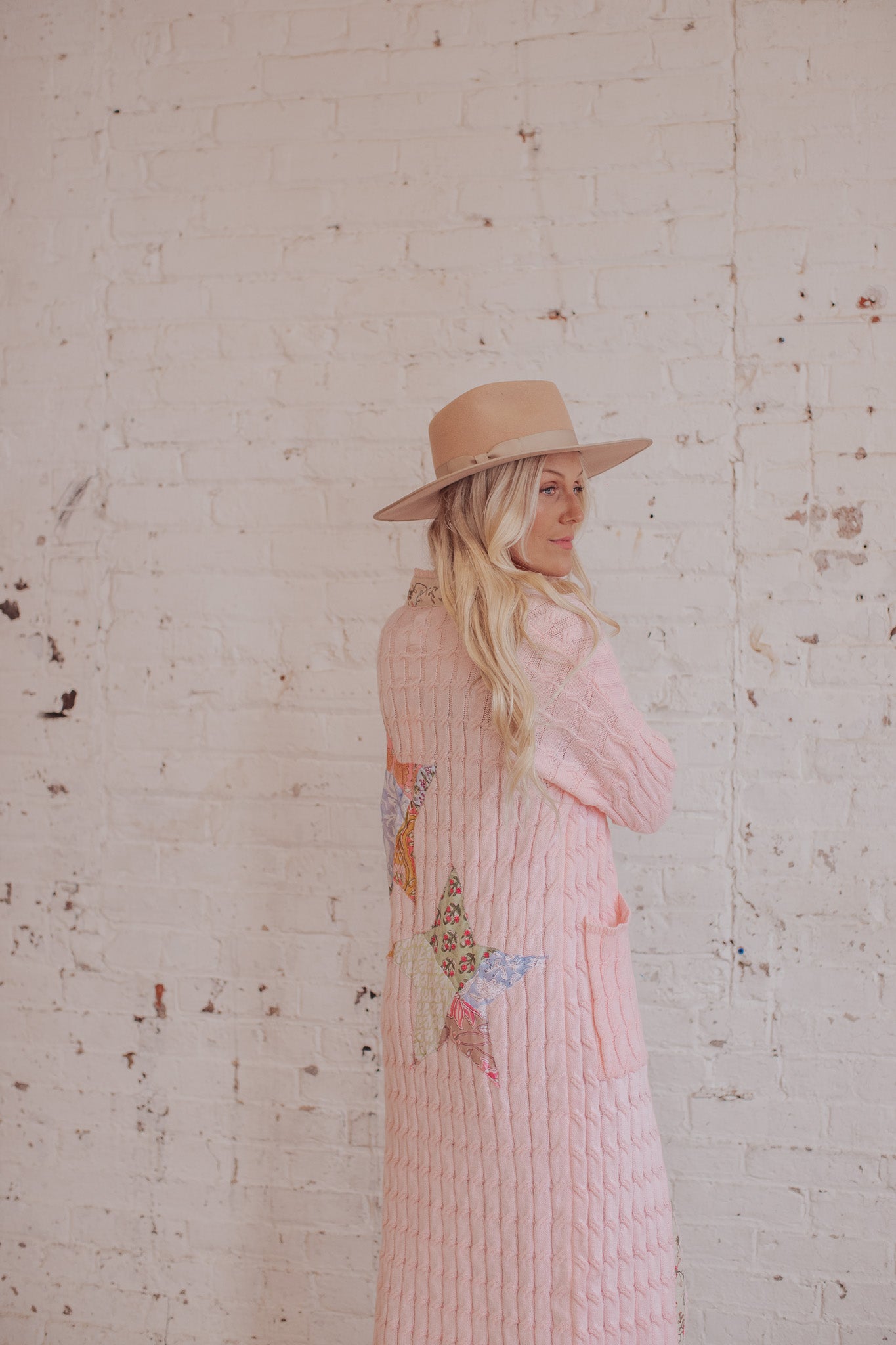 Cable Knit - Rosewater - Patchwork Stars