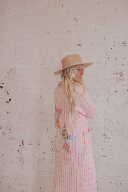 Cable Knit - Rosewater - Patchwork Stars