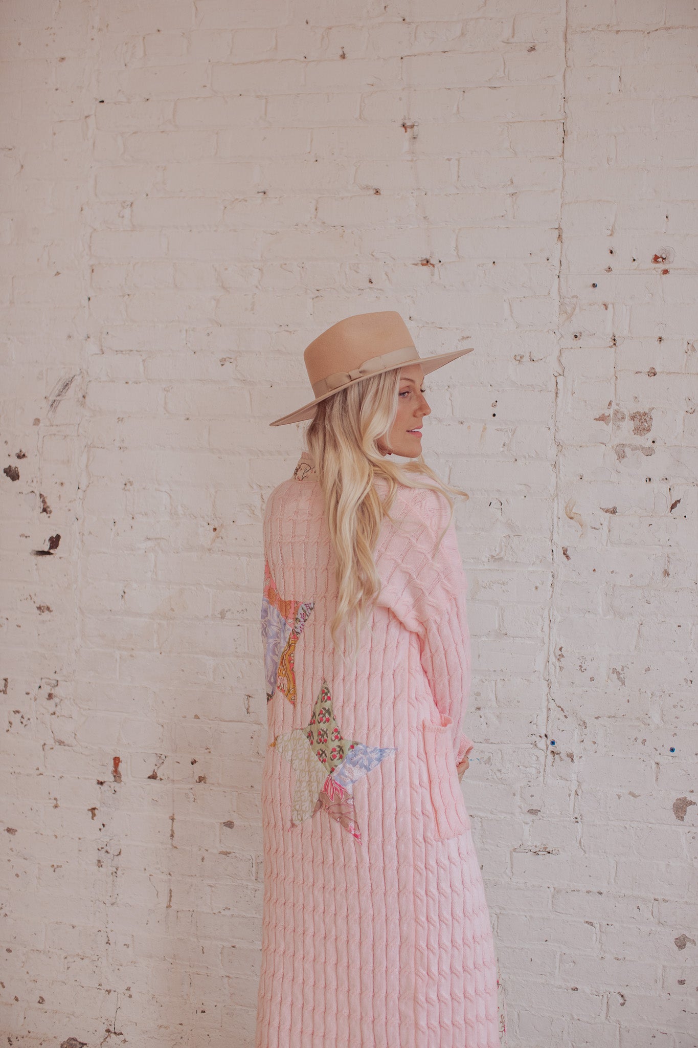 Cable Knit - Rosewater - Patchwork Stars