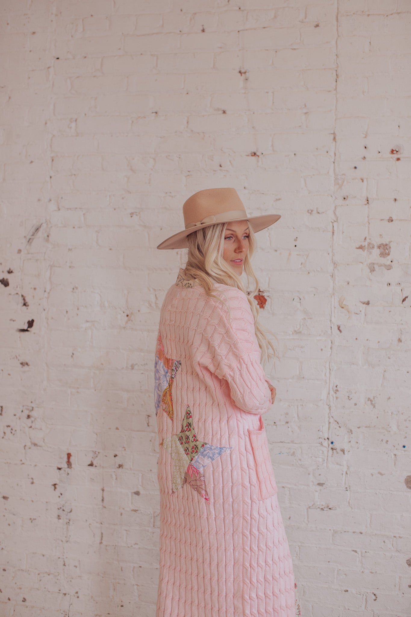 Cable Knit - Rosewater - Patchwork Stars