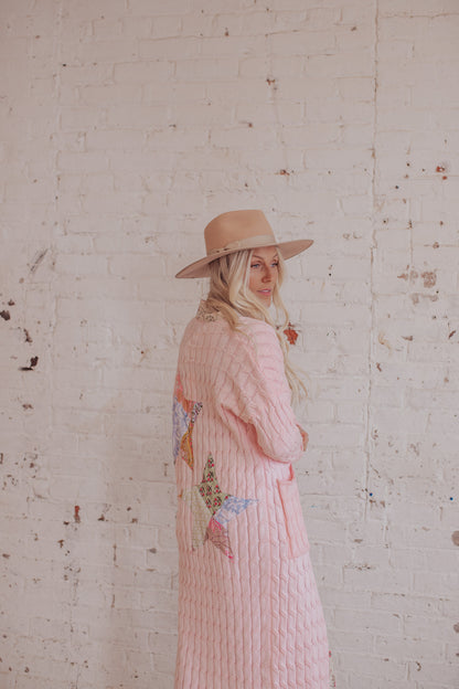Cable Knit - Rosewater - Patchwork Stars