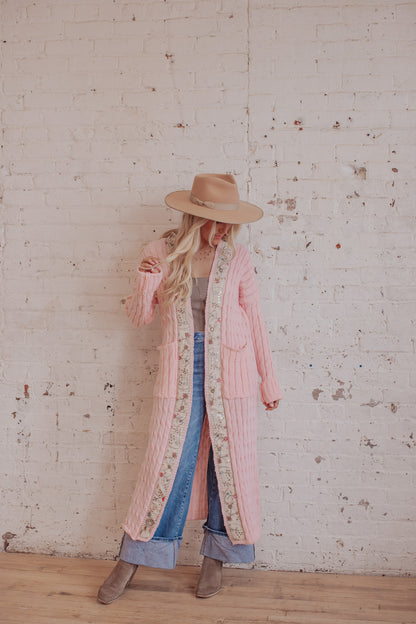 Cable Knit - Rosewater - Patchwork Stars