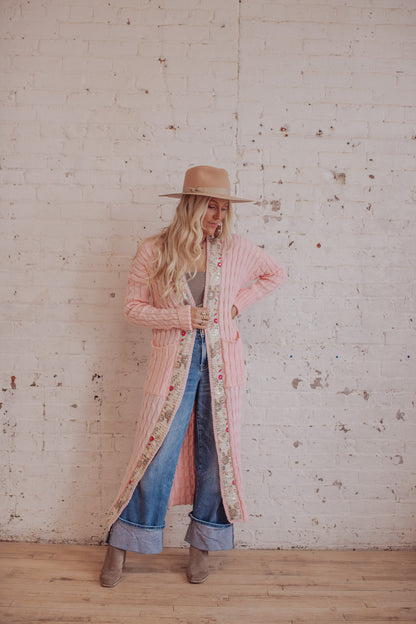 Cable Knit - Rosewater - Patchwork Stars