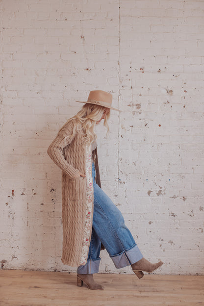 Cable Knit - Latte- Linen Heart