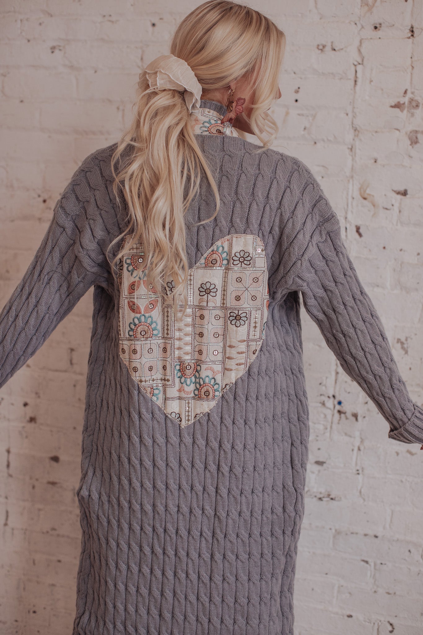 Cable Knit - Stone- Linen Heart