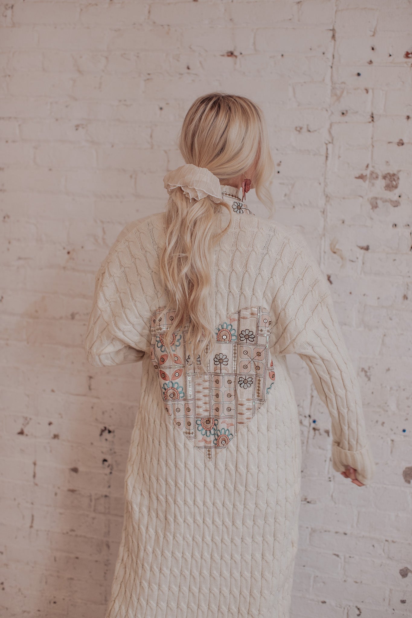 Cable Knit - Apricot Ivory- Linen Heart 2