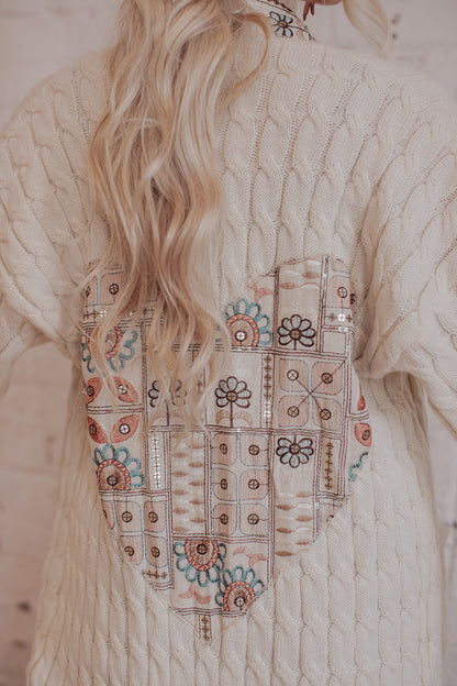 Cable Knit - Apricot Ivory- Linen Heart 2