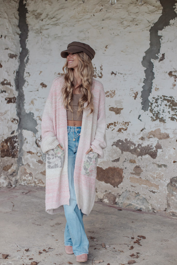 Letters From The Loom - Rose Pastel Knit W/ Quilted Patchwork